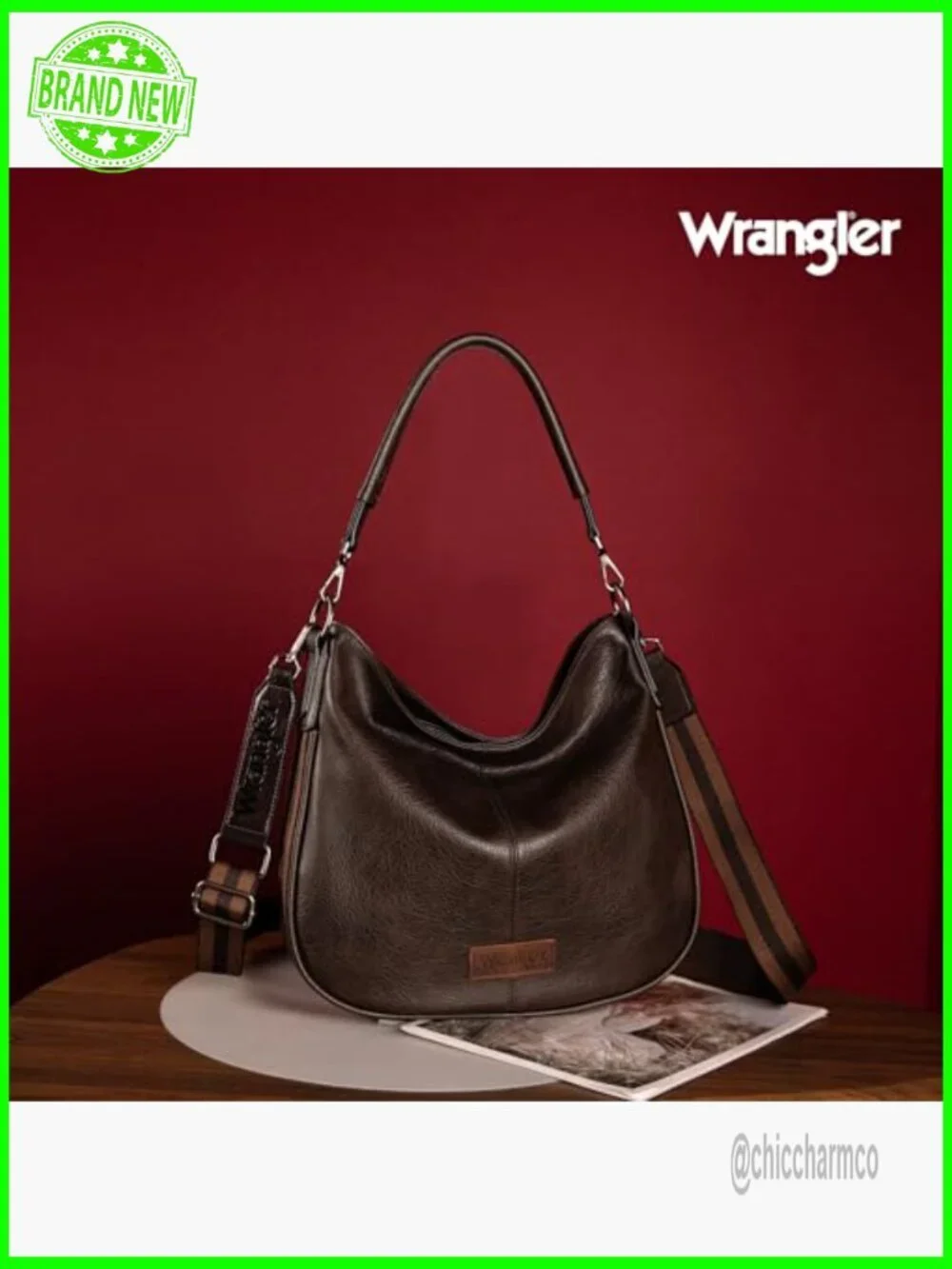 Large Hobo Crossbody Bag Vegan Leather Adjustable Strap Tote Purse